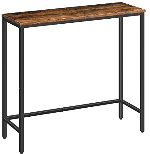 HOOBRO Narrow Console Table, 29.5 Small Entryway Table, Thin Sofa Side Display Table, for Hallway, Bedroom, Living Room, Foyer, Rustic Brown and Black BF75XG01
