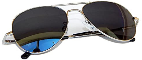 Kleine Pilotenbrille Fliegerbrille Pornobrille Sonnenbrille Brille Top Gun G2 (G2 Silber Dunkel)