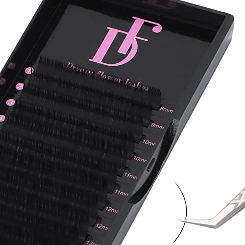 DF Eyelash Extension Volume Lash Extensions 0.03 C Curl 17mm Individual Classic Eyelashes Soft Matte Black Single Lashes Professional Salon Use