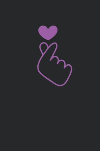 Purple Heart Notebook, I Purple You Finger Heart K-Pop Inspired Notebook Gift For K Pop Fan: K-Pop Inspired Lined Notebook