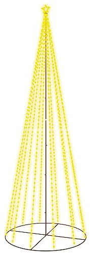 vidaXL LED Weihnachtsbaum Kegelform Tannenbaum Lichterbaum Weihnachtsdeko Stern Beleuchtung Außen Beleuchtet Lichterkette Warmweiß 732 LEDs 160x500cm