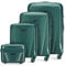 WITTCHEN Koffer Set of 4 Hartschalen Material Polycarbonat Hochwertiger und Stabiler Verschiedene Größen (S+M+L+Kosmetikkoffer) Grün