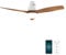 Cecotec Ventilador de Techo EnergySilence Aero 5600 Aqua WhiteDarkWood Connected,40 W y 52”,Wifi, Mando a distancia, protección IP44, luz, 6 velocidades, 3 aspas, modo winter-summer,temporizador 8h
