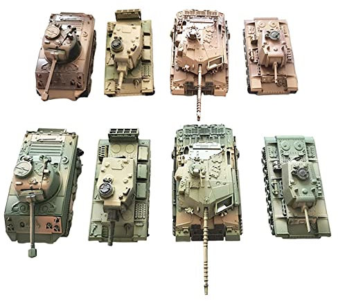 perfk 8 Pezzi Modello Armato in Scala 1:72 Fai-da-Te assemblare carro Armato Giocattolo Modello Armato 1/72 per Bambini Regali per Bambini