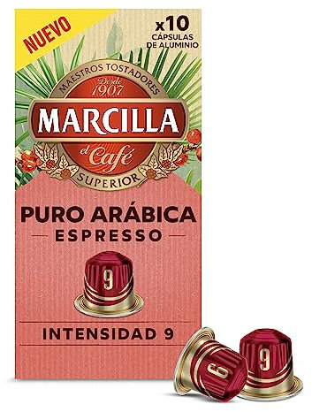 Marcilla Café Cápsulas Puro Arábica Espresso - 10 Cápsulas Compatibles Nespresso