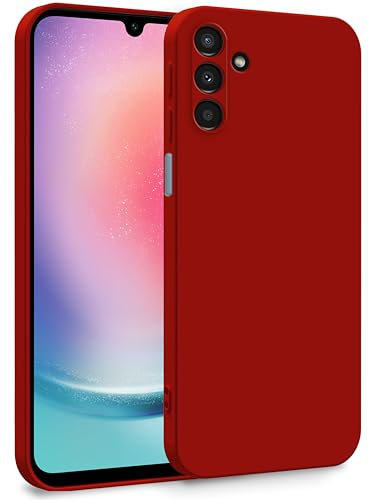 MyGadget Coque pour Samsung Galaxy A24 4G - Case TPU Souple & Soft [ Doublure Microfibre ] - Cover Protection Extra Fine & Légère - Rouge