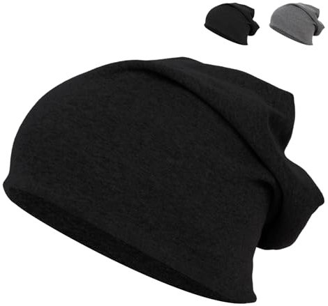 Minicloss Pullover mütze aus Baumwolle,Baumwolle Slouchy Beanie Hüte,Beanie Mütze für Herren und Damen,Beanie Mütze für Winddicht und Warm,Beanie Hüte für Reisen im Freien,Schwarz