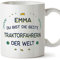 Mugffins Tassen Personalisierten für TRAKTORFAHRERIN Frau - Auf Deutsch - Beste der Welt - 11 oz / 330 ml - Individuell Anpassbar Geschenk Mitarbeiter