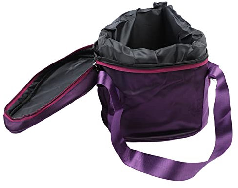 Lila Kristall-Klangschalen-Etui, Verdicktes Design, Musikschalen-Tasche mit Doppelreißverschluss, Aufbewahrungstasche mit 2 Außentaschen (12 Zoll reines Lila)