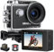 Dragon Touch Action Camera 4K 20MP 30FPS 100FT Waterproof Underwater Camera 170° Wide Angle WiFi Sports Cam with Remote 2 Batteries and Mounting Accessories Kit