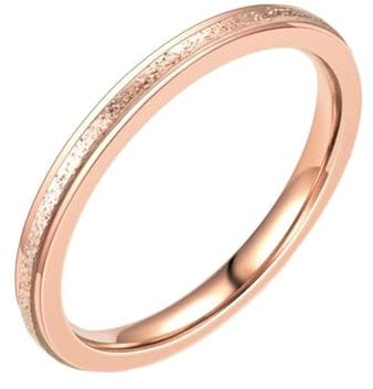 Homxi Anello da Donna in Acciaio Inossidabile,Rotondo Sottile 2MM con Opaco Anello Fedina Oro Rosa Donna Anelli da Donna Misura 25(65mm)