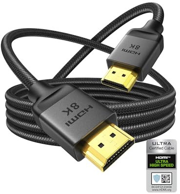 Silkland 10K 8K HDMI 2.1 Kabel 3m, Zertifiziertes HDMI® Kabel 48Gbps, PS5 HDMI Kabel 4K@120Hz/144Hz, eARC HDR10 Dolby Atmos DTS:X HDCP2.3 für HDTV/Soundbar/Blu-ray/Beamer/Laptop/Display/PC/Switch
