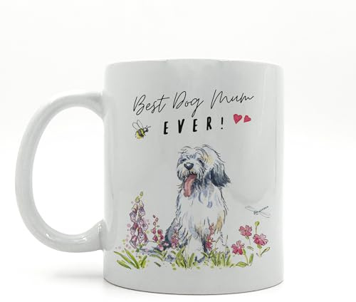 Image Industry Best Dog Mum Old English Sheepdog Ceramic Mug - Gift for Her - Coffee Mug - Coffee Lovers - Dog Mum