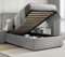 Upholstered Ottoman Bed Single Bed Frame UKFR Velvet Grey Ottoman Storage Bed with Gas Lift End Opening Wooden Slats with Storage Bed (3ft Single 90 x 190, No Mattress)