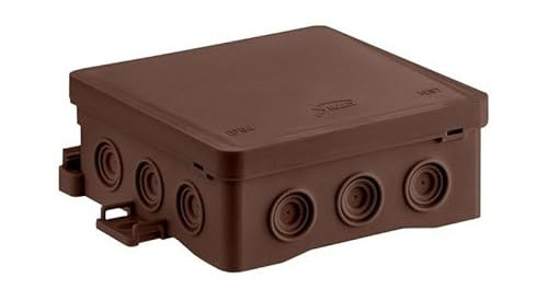 SIMET Boîte de connexion | NS7 FASTBOX&HOOK dimensions 100 x 100 x 40 mm Brun sans halogène autoextinguible UV IP54 | 20 pièces
