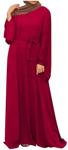 OUMSHBI Tesettür Abiye Elbise Uzun Düğünlük Kleid Damen Lang Sommer Y2K Islamische Kleidung Frauen Hochzeit Damen Gebetskleidung Mit Hijab Rosenkranz Gebetskleidung für Frauen 2 Teiler Weiss