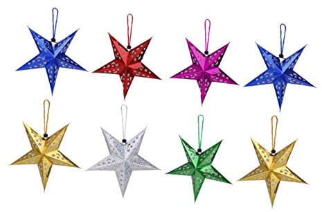 Angoily 8st Sterne Laterne Led Weihnachten Stern Papierlampenschirm Außen Stern Christbaumspitze Weihnachtsstern Lampe Led Außenstern Mit Beleuchtung Papierlaternen Berühmtheit Zubehör 3d