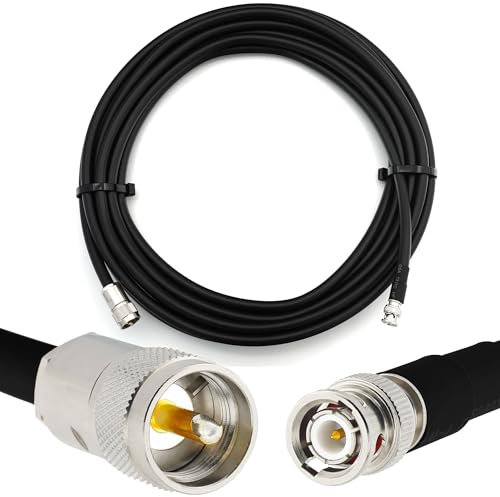 4m BNC Macho a PL259 UHF Cable coaxial CB — RG213 Extensión coaxial BNC a UHF Macho de 50 ohmios — para HAM, Radio CB, Antena UHF, Medidor SWR, onda corta RF