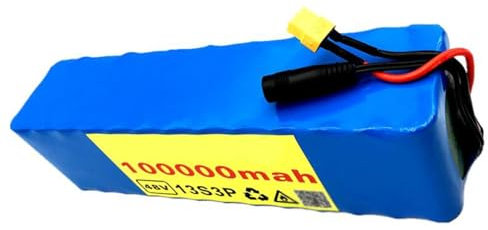 Pacco batteria agli ioni di litio 48v 100ah, batteria per bicicletta elettrica, 13 serie 3 parallelo + caricabatterie, per bicicletta a motore elettrico ebike T plug
