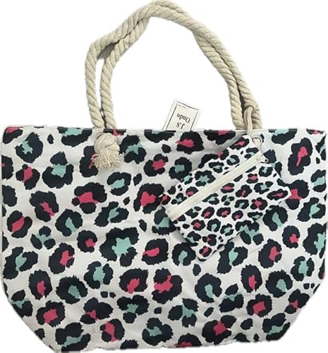 Bolso de playa grande,toten playa,piscina,bolso de mujer de verano,maxi bolso (estampado rosa y verde agua)