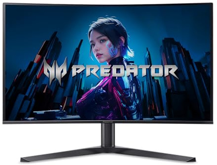 acer Predator X32 | 31.5 UHD 3840 x 2160 Quantum Dot OLED 1700R Curved Gaming Monitor | AMD FreeSync Premium | 240Hz | 0.03ms | 1000nits @ HDR 3% | DCI-P3 99% | USB Type-C, 2 x DP 1.4 & 2 x HDMI 2.1