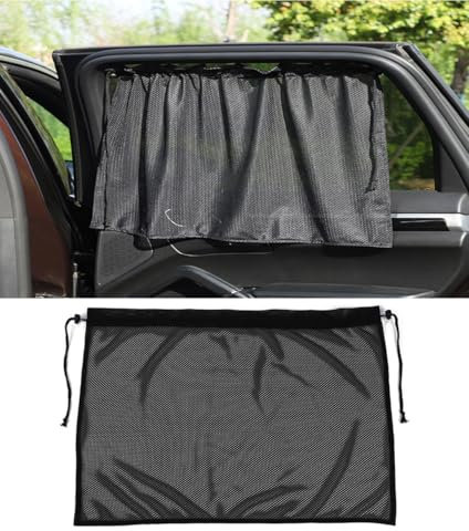 AUJAN 2 Stück Auto Vorhang für Dacia Dokker/Duster/Jogger/Lodgy/Logan/Sandero/Solenza/Spring, Universal Sichtschutz Vorhänge Doppelreihige Saugnapfvorhänge Sonnenblende Verdunkelung