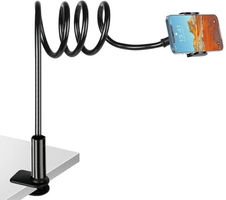 flintronic Schwanenhals Handy Halterung, Handy Ständer, 360° Flexible Arm Mobile Halterung, Halterung Bett, Verstellbarer Arm im Bett für 4-11 Zoll iPhone/Samsung/Huawei, 85cm