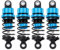 Runup RC 4-teiliges Stoßdämpfer Set, Verstellbares Stoßdämpfer-Dämpfer-Set RC Dämpfer aus Aluminiumlegierung für 1/10 RC TT‑02, Blau(55mm)