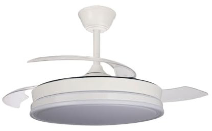 Lampara Ventilador de techo Beach Blanco | Ventilador de techo con luz 45W 4400Lm | Ventilador techo silencioso, ligero y economico