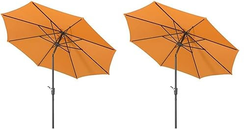 Schneider Sonnenschirm Harlem, mandarine, 270 cm rund, 640-75, Gestell Stahl, Bespannung Polyester, 5 kg (Packung mit 2)