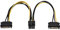 TICFOX Cable de Alimentación SATA, 15 Pines Dual SATA Macho a 8 Pines Hembra PCI Express para SSD HDD(20 cm)