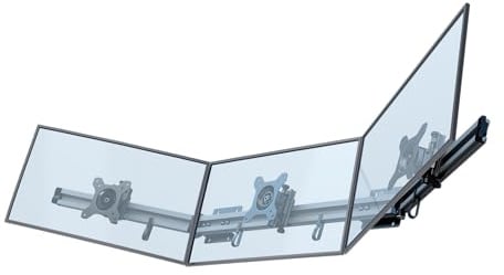 X-ROB Triple Monitor Wall Mount – Premium Aluminum 3 Arm Bracket for 15–32 Inch Screens, Dual Wall Anchors for Maximum Stability, Full Motion with 360° Rotation, VESA 75x75/100x100, Cable Management
