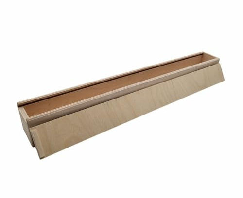 KF-Holz Taufkerzenkiste mit Schiebedeckel aus Fichtenholz – ideal als Taufkerzenbox, Erinnerungsbox, Geschenkbox oder für DIY – naturbelassen, personalisierbar – 52 x 4,8 x 4,8 cm