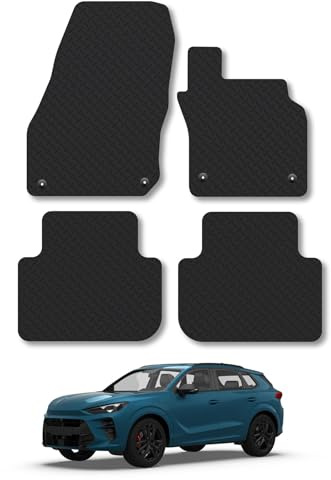 Cupra Terramar (2024+) 5mm Rubber Car Mats Compatible with Accessories Premium Durable Tailored Fit Heavy-Duty Floor Mats Set Accessory Waterproof Durable Custom Fit Water Resistant Easy-Clean