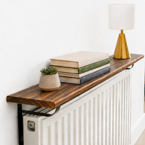 yapinto Radiator Shelf 80cm - No Drill, Rental Friendly - Heat Resistant - Floating Shelf for Radiators - Decorative Shelf Above Radiator for Home Décor - Holds up to 15kg (80cm)