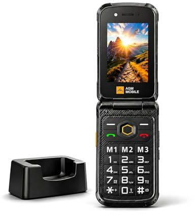 AGM M10 Robustes Klapphandy, Outdoor Tastenhandy, IP68 Wasserdicht & Stoßfest (MIL-STD-810H), Mobiltelefon mit 2 Akkus & SOS-Taste, Fokus auf Anrufe & SMS, Handy ohne Internet & Schnickschnack