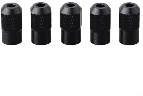 5pcs M8x0.75mm Chuck Nut Set, Zinc Alloy Drill Collet Adapter for Rotary Tools and Electric Grinders, Black metals Threaded Fastener Accessories