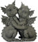 MC Gartenfigur Gartendrache - Modell Liebespaar - Fantasy Figur Deko Drache Garten