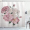 ABAKUHAUS Rose Duschvorhang, Alte Rosen Corsage Grunge, Stoffliches Gewebe Badezimmerdekorationsset mit Haken, 175 x 220 cm, Beige Rose Grün