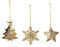 12 Metall Weihnachtsanhänger Schneeflocke Stern Tannenbaum 9-12 cm Gold Christbaumschmuck zum Aufhängen