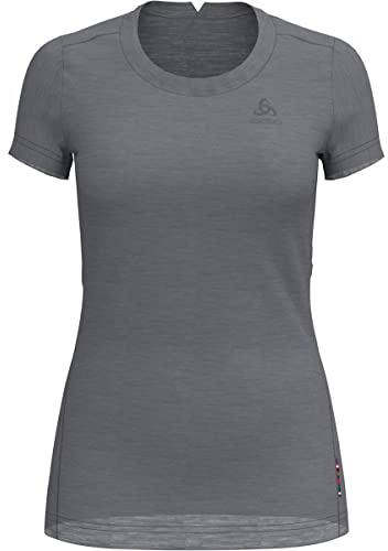 Odlo Damen Funktionsunterwäsche Kurzarm Shirt MERINO PERFORMANCE 130 GRAMM, grey melange, M