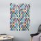 ABAKUHAUS marokkanisch Wandteppich, Aufwändige Patchwork-Motiv aus Weiches Mikrofaser Stoff Waschbar ohne Verblassen Digitaldruck, 110 x 150 cm, Türkis Beige