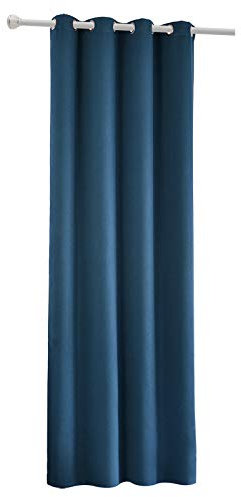Laneetal Verdunklungsvorhang mit Ösen 1 Stück Leichter Thermovorhang Blickdicht Verdunklungsgardine in Dunkelblau 135x225 cm Thermogardine für Schlafzimmer Lichtundurchlässig