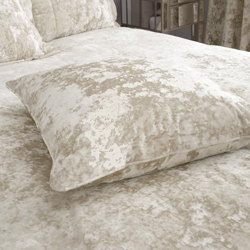 Catherine Lansfield Crushed Velvet 55x55cm Cushion Natural