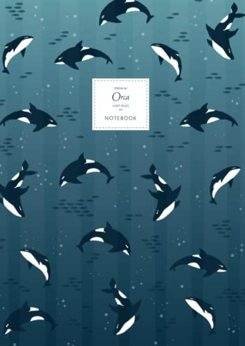 Orca Notebook - Lined Pages - A4 - Premium: (Ocean Blue Edition) Fun notebook 192 lined pages (A4 / 8.27x11.69 inches / 21x29.7cm)