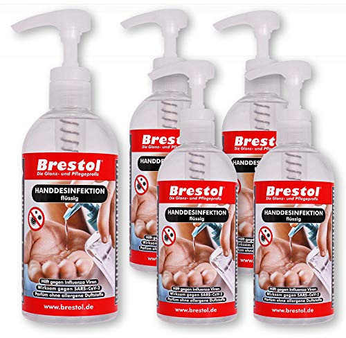 HANDDESINFEKTION Liquid 5x 500 ml Desinfektionsmittel für Hand Haut Oberflächen Hände Desinfektion Händedesinfektion Desinfektionsflüssigkeit Flüssigdesinfektion Oberflächendesinfektion