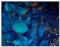 wandmotiv24 Leinwandbild Steine & Felsen, Querformat, Blauer Marmor mit Gold M0245