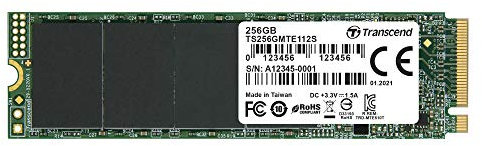 Transcend 256 GB M.2 2280 SSD, bis zu 1.600 MB/s, kompatibel mit Ultrabook Laptop PC Desktop, PCIe NVMe Gen3x4 SSD, 3D TLC NAND Flash internes Solid-State-Laufwerk, LDPC-Fehlerkorrektur ECC, SLC Cache