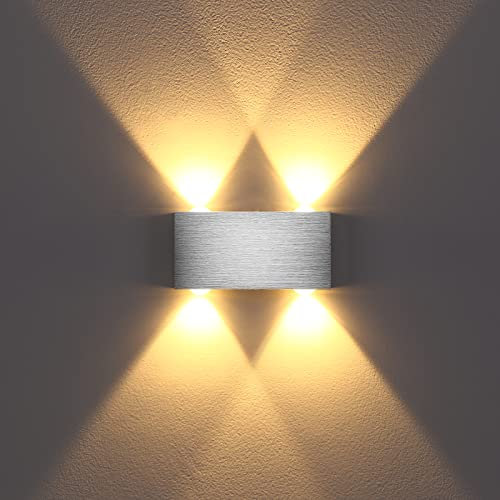 Lightess LED Wandlampe Innen Wandleuchte Flur Modern Wandbeleuchtung Lampe Wand Up Down Leuchte aus Aluminium für Wohnzimmer Schlafzimmer Treppenhaus Flur Warmweiß
