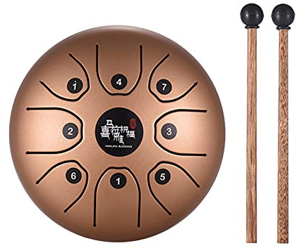 Btuty Steel Pan 5,5 Zoll 8-Ton Tongue Drum C Key Percussion Instrument Handpan Drum mit Drum Mallets Tragetasche